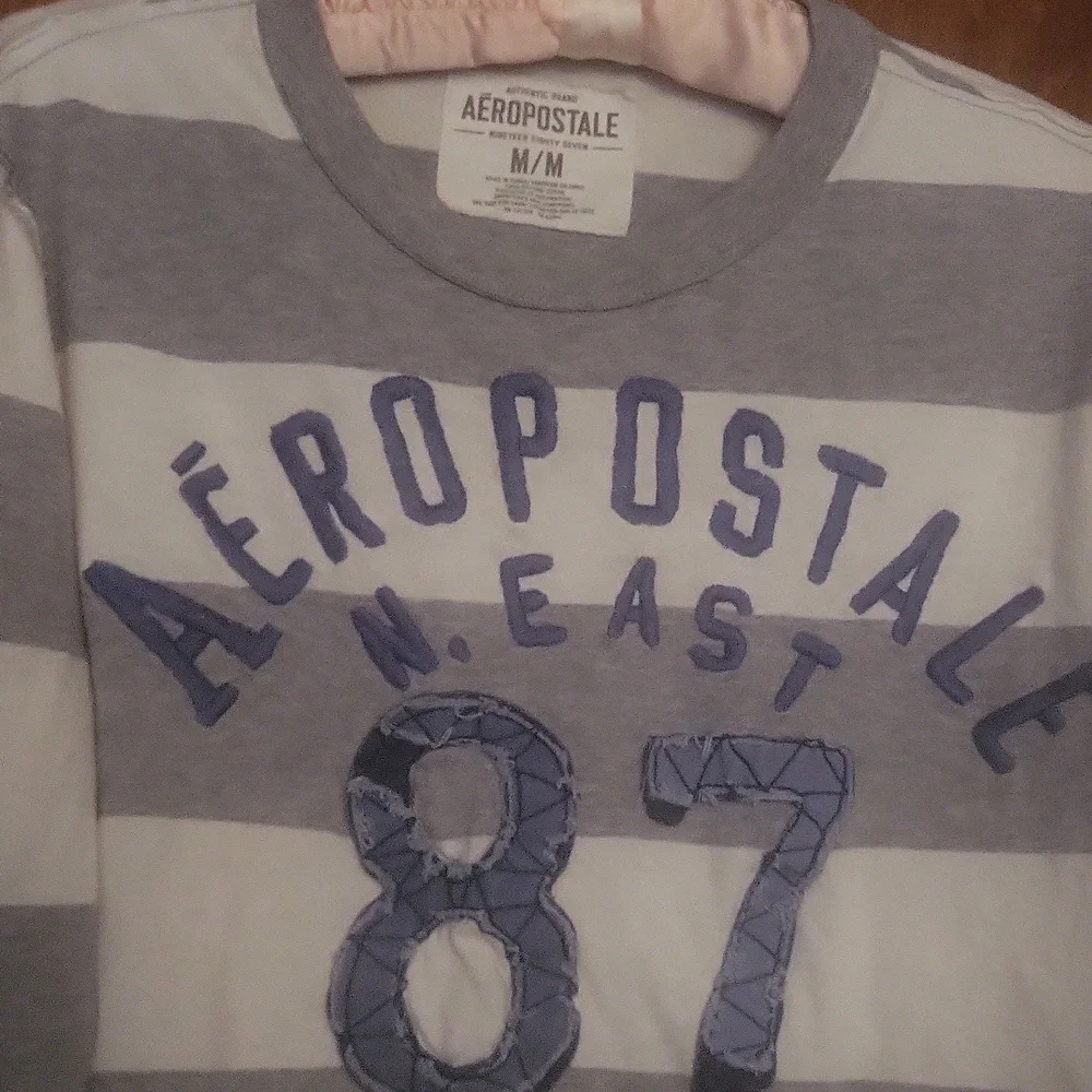 Aeropostale Striped Long Sleeve Shirt M - Picture 3 of 4